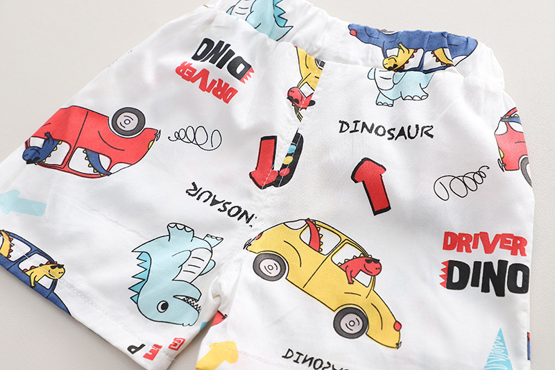 Cute Cartoon Stripe Car Cotton Boys Clothing Sets display picture 11