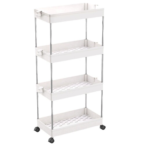 Housewares department store floor-standing storage trolley universal wheel mobile storage rack kitchen bathroom multi-layer storage rack