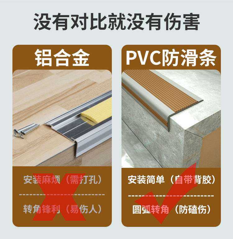 楼梯防滑条 室外台阶自粘防滑胶条 PVC地板包边条L型踏步防滑贴条-阿里巴巴