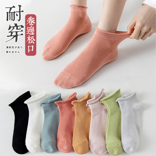 Maternity socks, women's mid-calf socks, spring and summer thin mesh shallow mouth socks, spring and autumn loose mouth thin cotton postpartum confinement socks