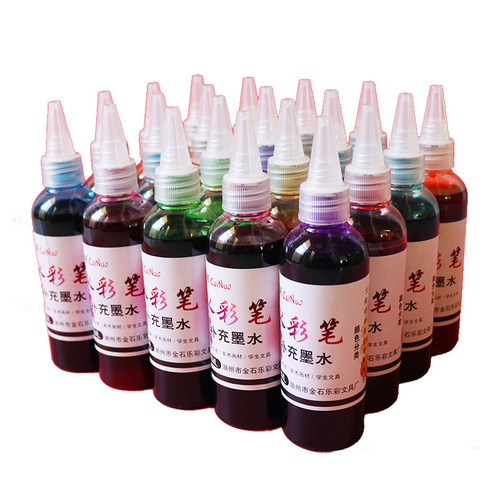Watercolor pen ink monochrome black red water-based filling liquid children's studio training school washable refill liquid