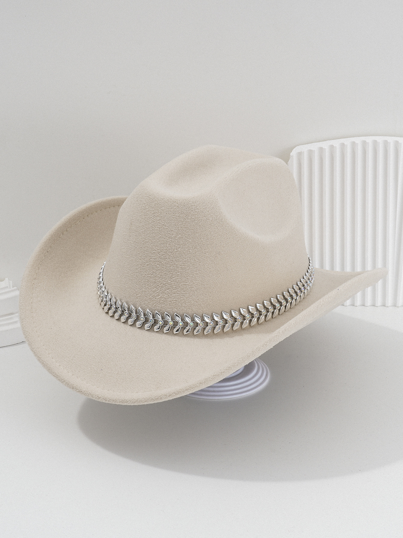 Panama cowboyhatt med 3d-löv rhinestone bälte för fest_voghion.com