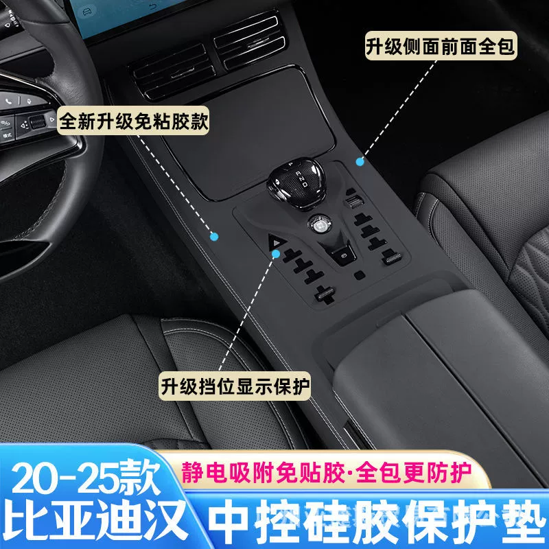 20-25 BYD Han DMI силиконовая защитная накладка для центральной консоли, универсальная пленка для интерьера электромобиля, декоративные аксессуары для водяных подставок