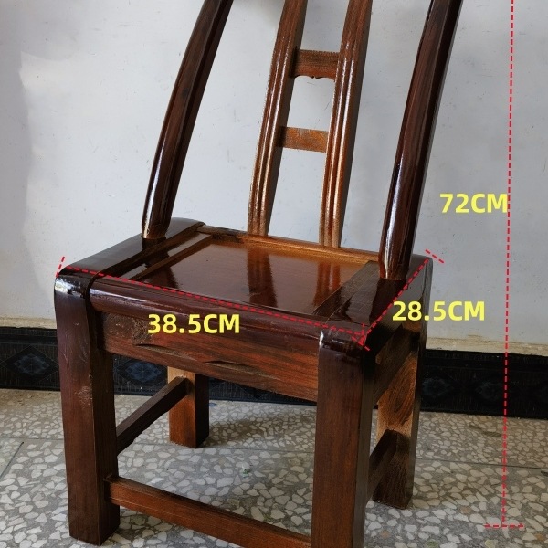 Vintage Solid Wood Chair Rural Handmade Dining Chair Children's Farmhouse Restaurant Chair Shoe-Changing Stool Home Backrest Chair W&