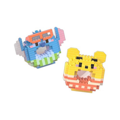 Compatible LEGO cartoon strawberry bear donut educational puzzle building toy micro blocks children's gift for Labor Day