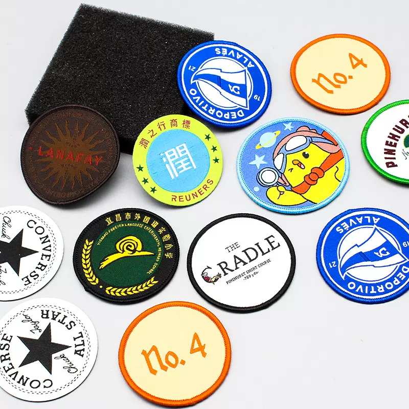 工厂定 制园服校徽织标胸标织唛徽章书包布贴帽徽补丁布标定 做