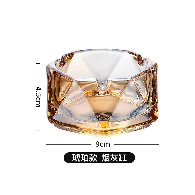 Big glass ashtray for commercial use for office, light luxury style