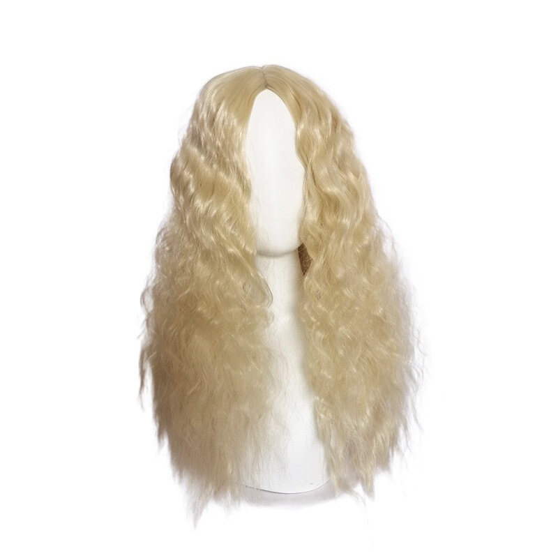 Witch also Crazy Sarah Golden medium curly hair COSPLAY COS wig Witch also Crazy Sarah Golden medium curly hair COSPLAY COS wig