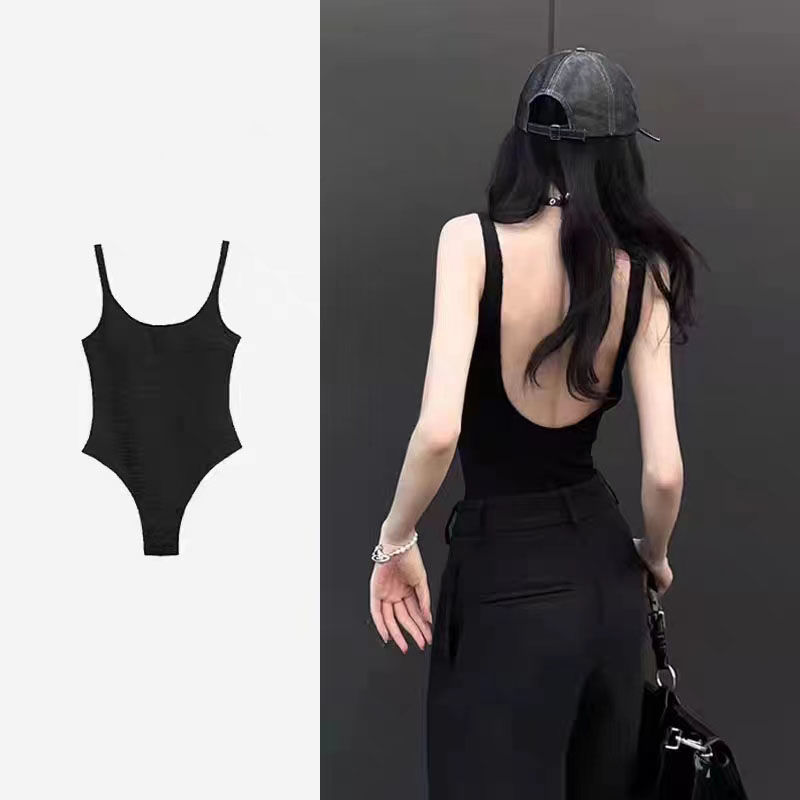 美式露背吊帶小背心女夏外穿u型美背文胸一體內搭打底短款上衣服