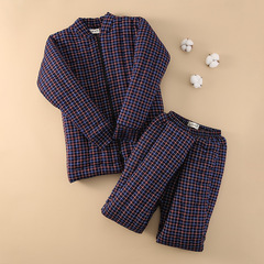 純粋な手作りの綿の服の高腰の綿のズボンのスーツの男性の冬は厚くて暖かいです。