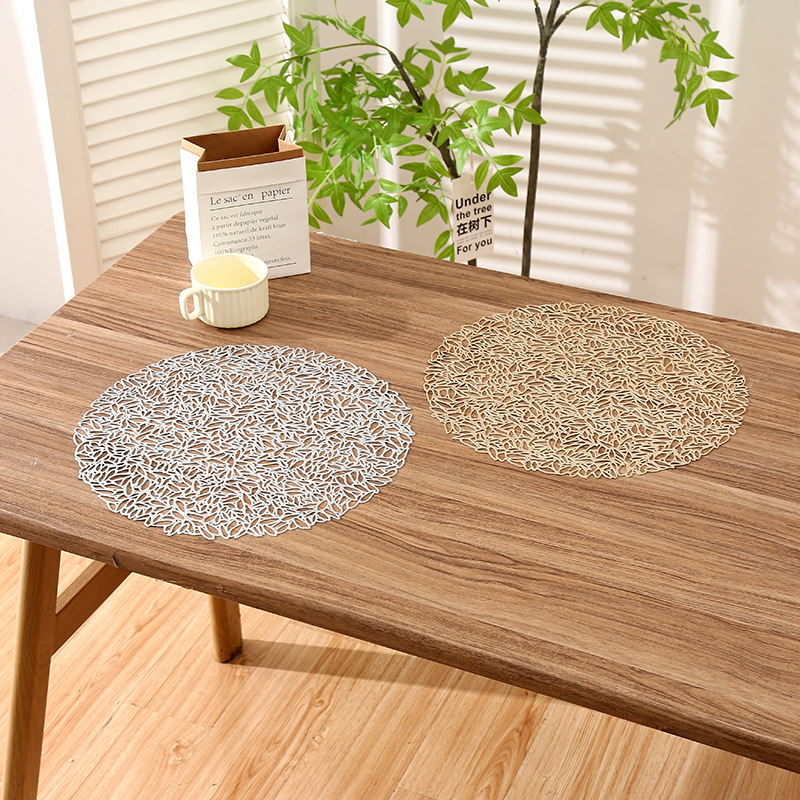 Simple estilo europeo creativo semillas de melón bronceado mantel occidental mantel de PVC hueco mantel de café antideslizante de aislamiento térmico del hotel