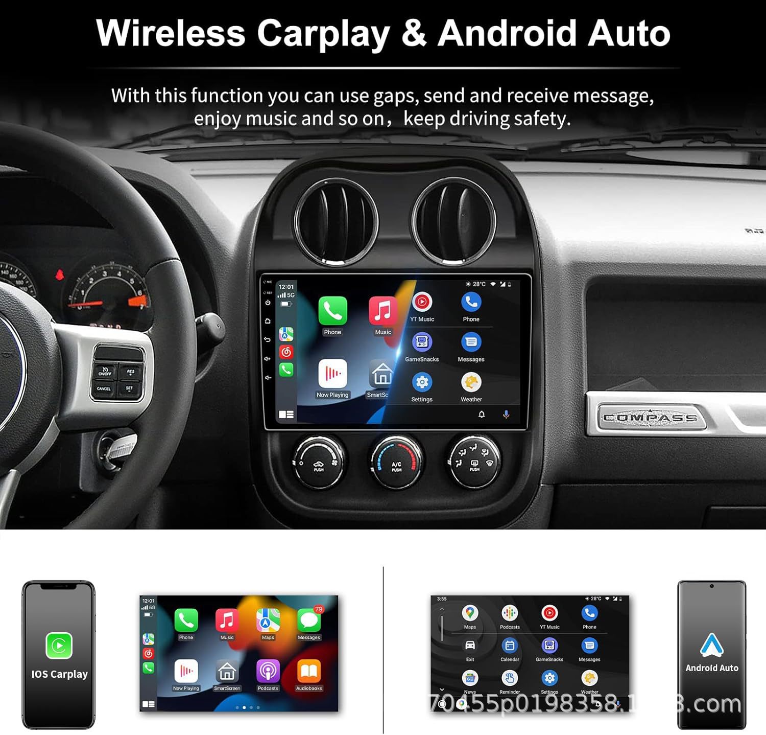 For Jeep Guide 09-16 car navigation wireless Carplay Android car navigation all-in-one