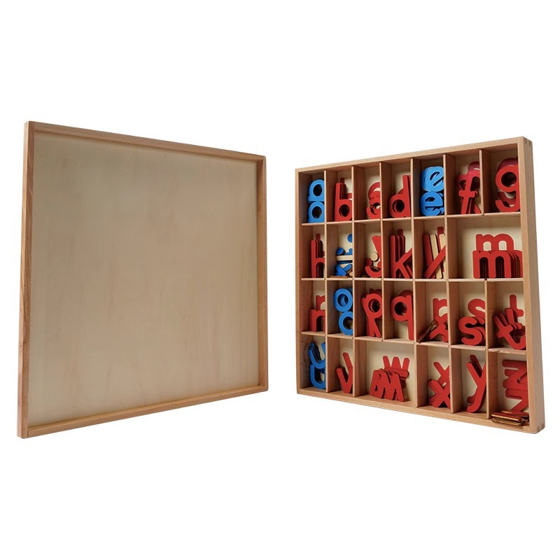 Montessori ayudas didácticas Montessori educación temprana jardín de infantes juguetes educativos de madera para niños actividad caja de letras conjunto de bloques de construcción