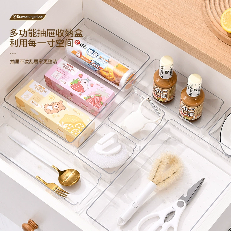 Коробка для хранения ящиков Настольный шкаф Встроенная канцелярская ручка Прямоугольный пластиковый стол для отделки небольшой складской коробки