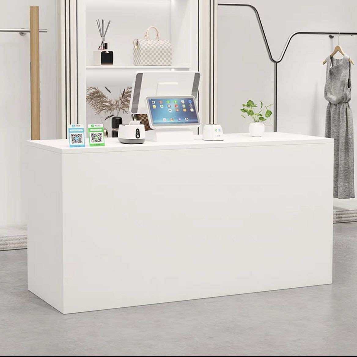Simple and modern cash register counter, company front desk, consultation desk, clothing store, milk tea shop, convenience store, beauty salon, bar counter, reception desk