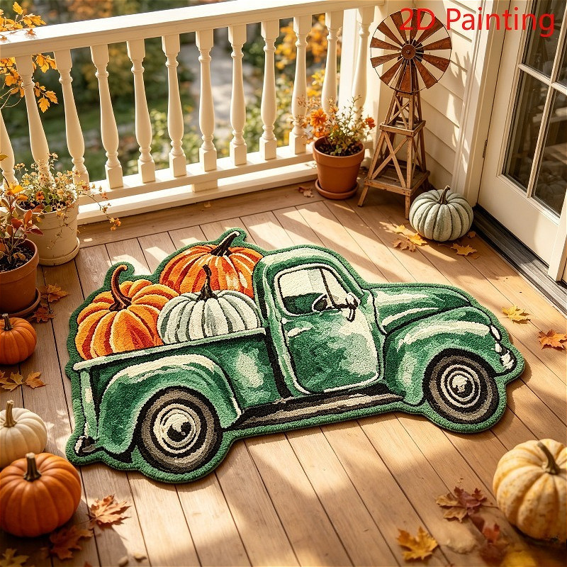 Amazon's new autumn pumpkin-themed car floor mats, featuring a unique design and faux cashmere material, are easy to clean and provide a fun, cartoon-like decoration