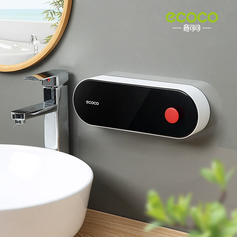 Soap box wall -mounted drain -free household belt with a bathroom, no water, double grid, soap box, shelf