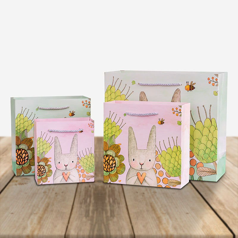 礼物袋卡通动物礼品袋ins风手提白卡纸袋生日伴手礼袋印店名logo