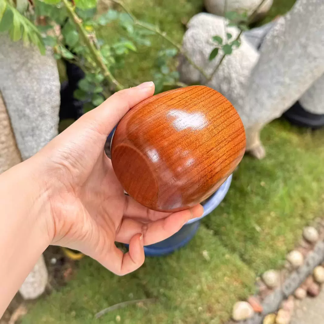 产地货源一体成形创意大肚杯 中式保温木杯 通用木制水杯可做logo