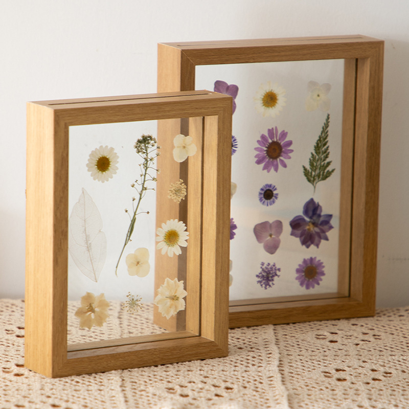 European-style creative embossed photo frame transparent glass decoration handmade diy leaf plant specimen wooden picture frame decoration European-style creative embossed photo frame transparent glass decoration handmade diy leaf plant specimen wooden picture frame decoration