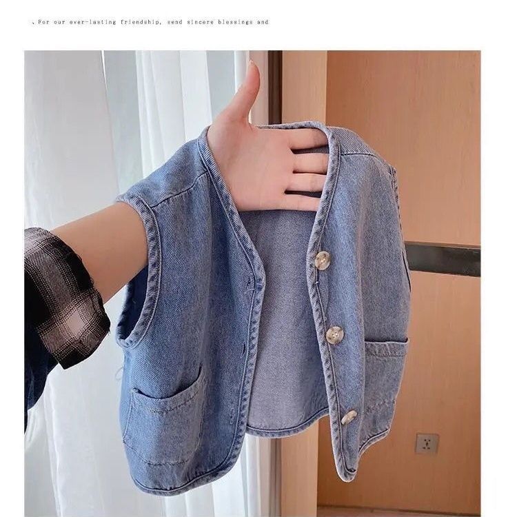 Primavera y otoño nuevo estilo universal chaleco de clip de caballo para niños chaleco de hombro popular chaleco de vaqueros para niños y niñas