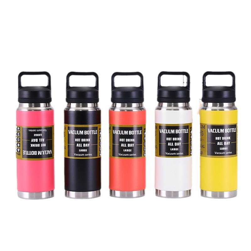 Vaso Aislado Estilo Yeti, Gran Capacidad, Acero Inoxidable 304, Botella de Agua Deportiva Portátil, Apta para Ciclismo y Senderismo al Aire Libre.