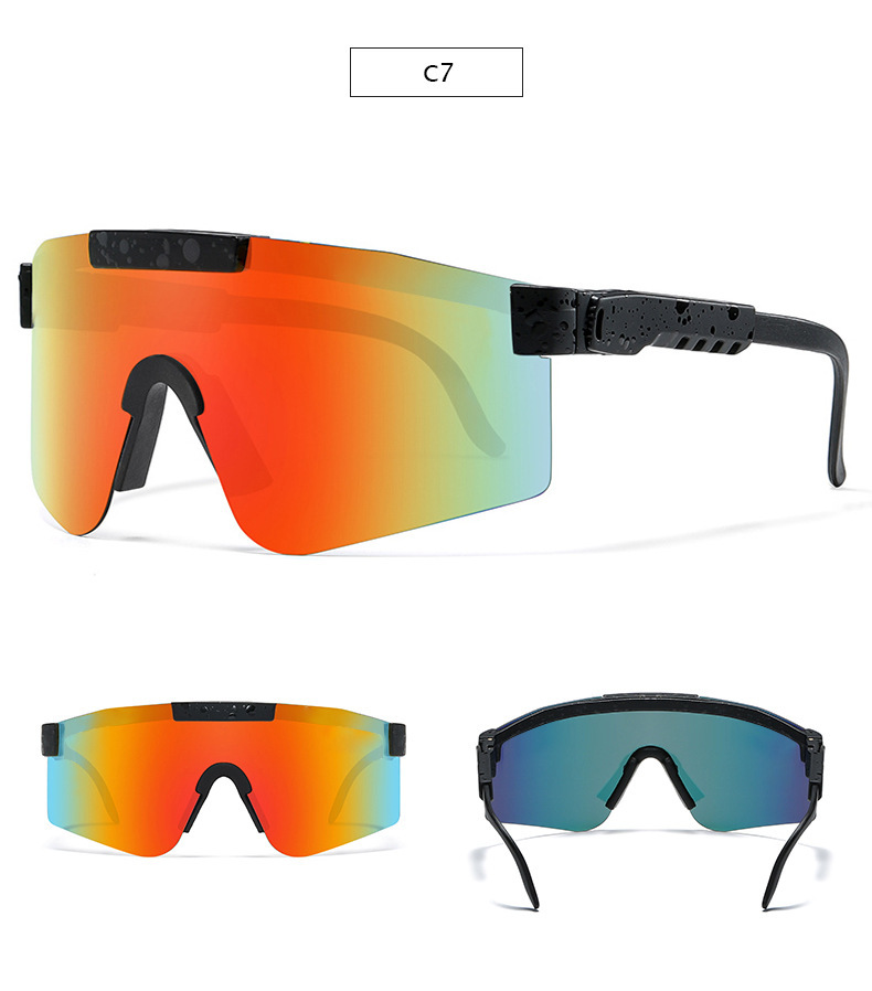Casual Gradient Color PC UV400 Protection Biker Frameless Sports frame Sunglasses display picture 17