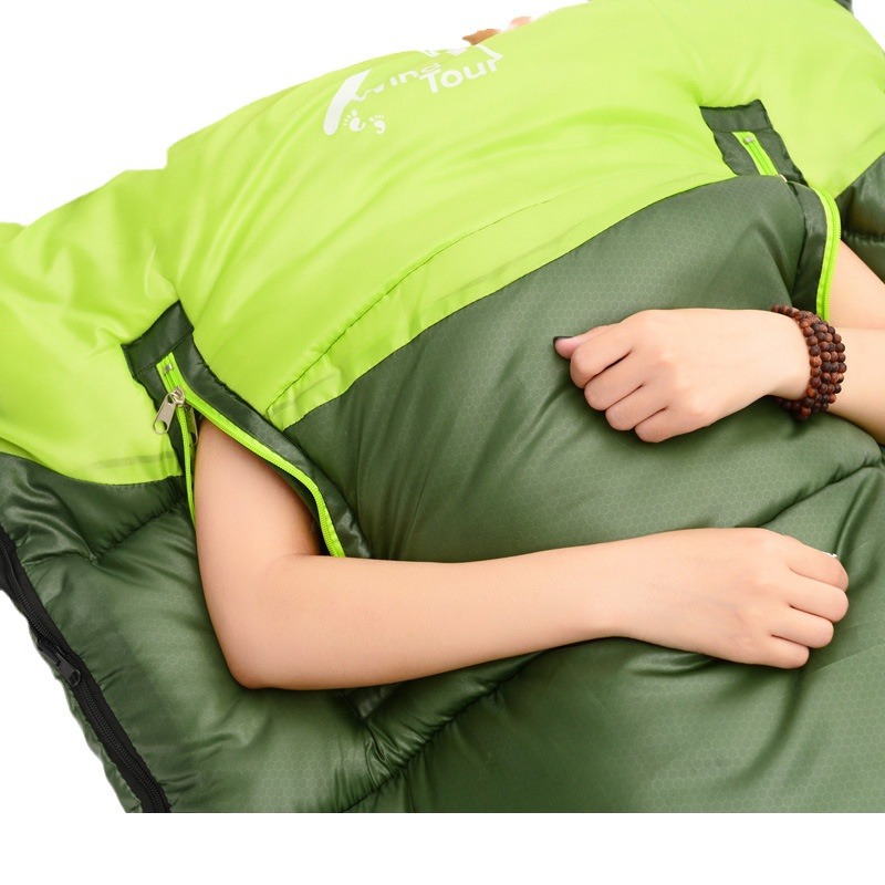 Al Aire Libre primavera y otoño espesado cálido interior almuerzo camping pareja doble estirar empalme viaje sucio algodón saco de dormir