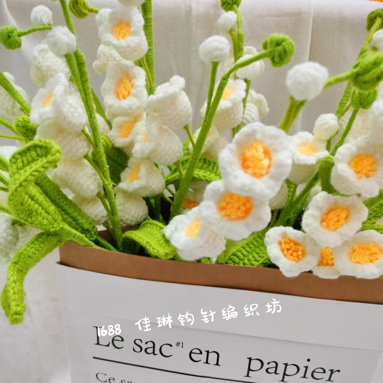 Productos acabados de lana tejida a mano flor de punto de hippopotamus imitación flor inmortal flor creativa ganchillo decoración ornamentos florales