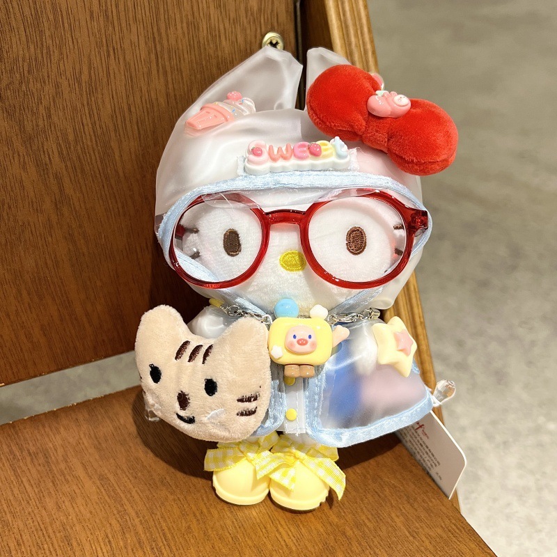 正版HelloKitty毛绒钥匙扣多姿多彩可爱百变穿搭猫猫玩偶包包挂件|undefined