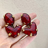 Retro advanced earrings heart shaped, french style, bright catchy style, high-quality style