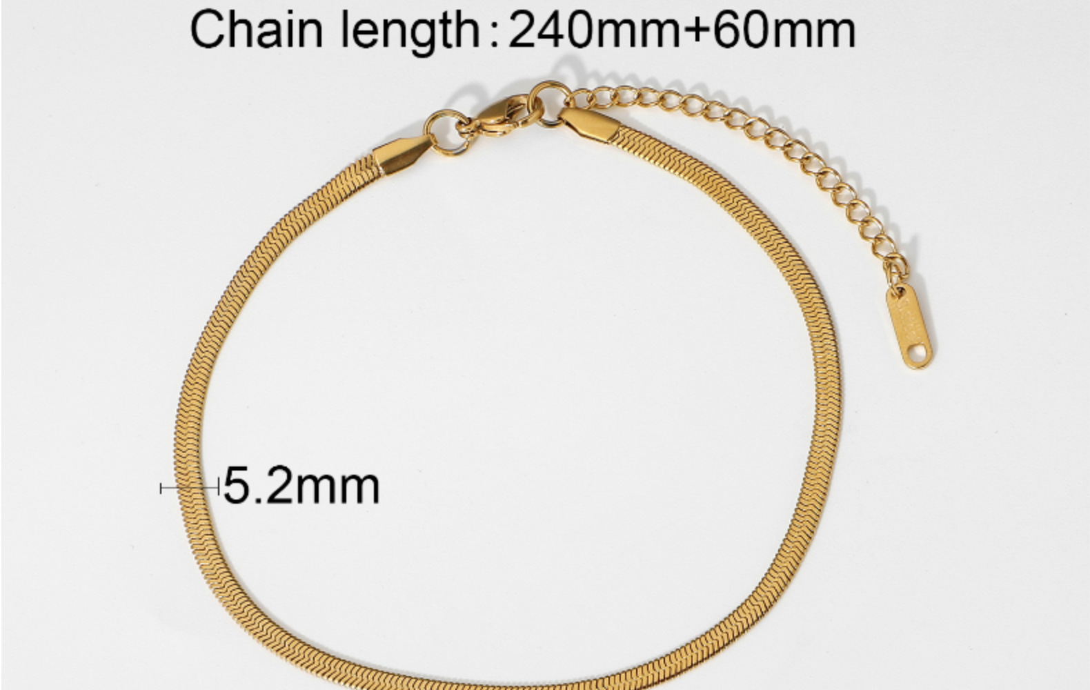 3mm Miami Cuban Chain Snake Chain Anklet Stacked Gold Plated 316l Stainless Steel Anklet Jewelry display picture 10