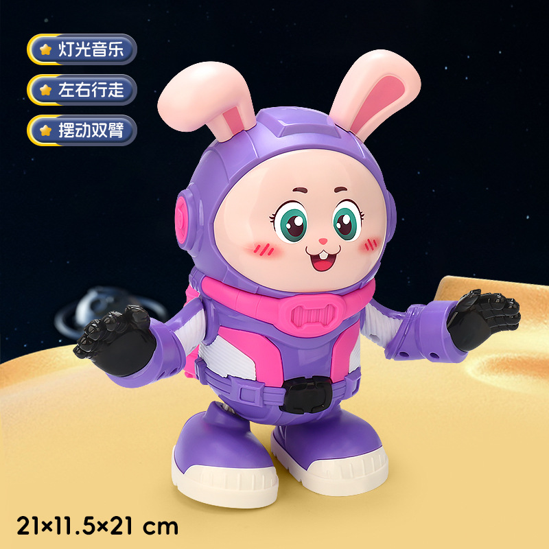 Transfronterizos eléctricos divertidos bailar conejos espaciales música luces oscilantes pequeñas muñecas eléctricas muñecas juguetes para niños mayoristas