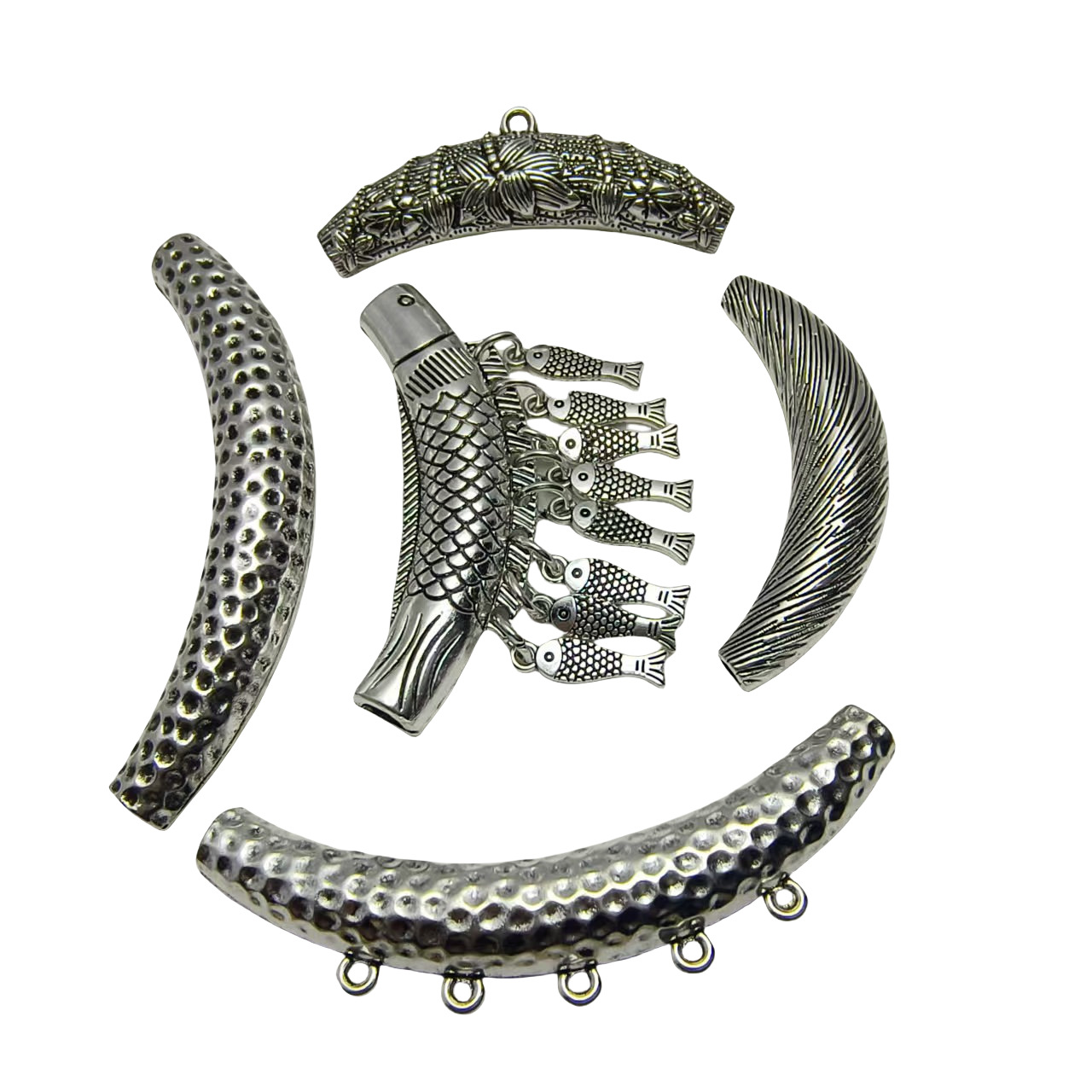 retro ethnic matte bent pipe with tassels