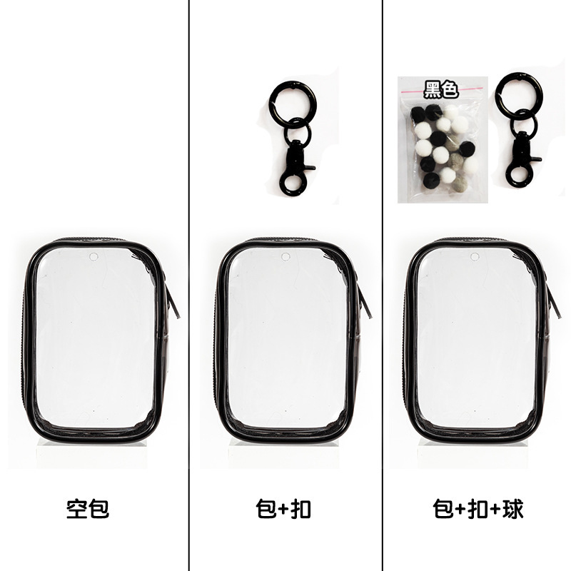 Single zipper small square bag, black, 6*3.5*9cm (empty bag)