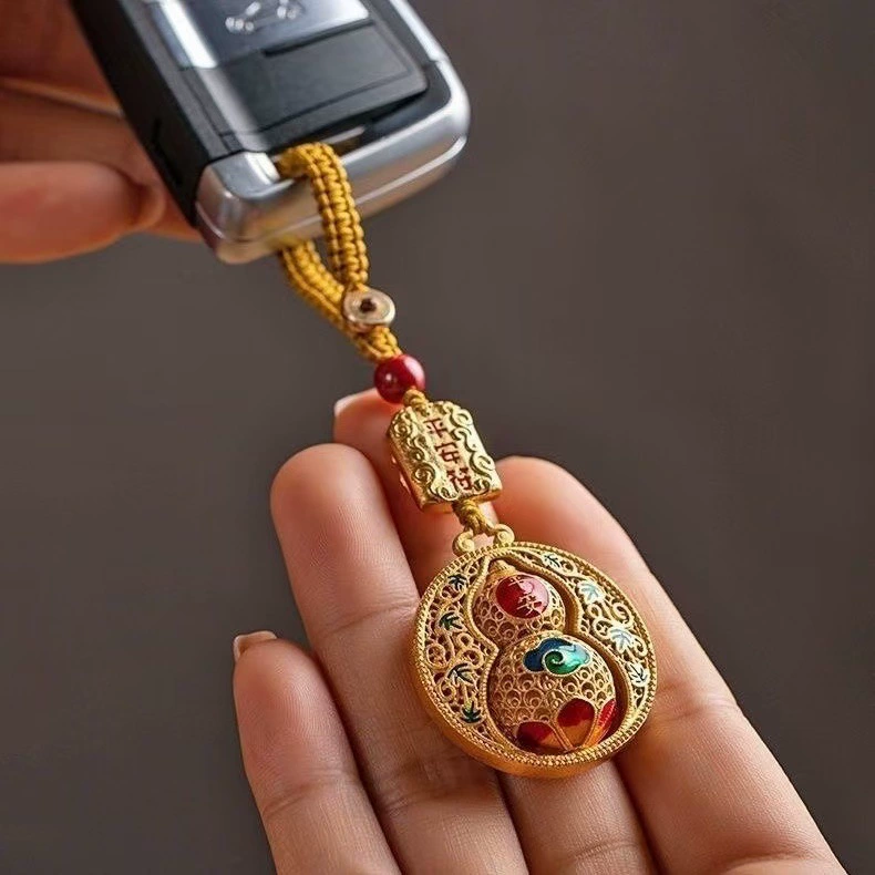 Парные креативные песочные золотые безопасные тыквы брелки для ключей для автомобилей