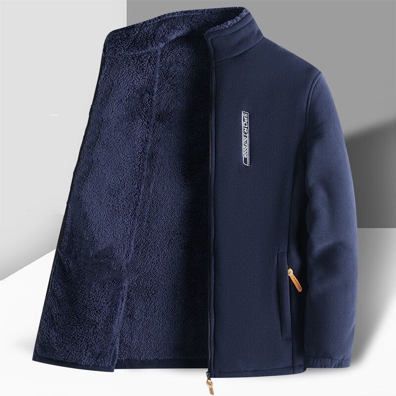 Autumn and Winter Polar Fleece Jacket Men's fleece-lined Thickened Loose Vertical Collar Cardigan Fleece Top Sweatshirt for Middle-aged and Elderly Dads Autumn and Winter Polar Fleece Jacket Men's fleece-lined Thickened Loose Vertical Collar Cardigan Fleece Top Sweatshirt for Middle-aged and Elderly Dads
