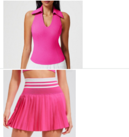 Ropa de tenis de color en contraste, traje deportivo para mujer, chaleco de yoga de secado rápido para correr, top de fitness, falda corta de bádminton, falda image 17