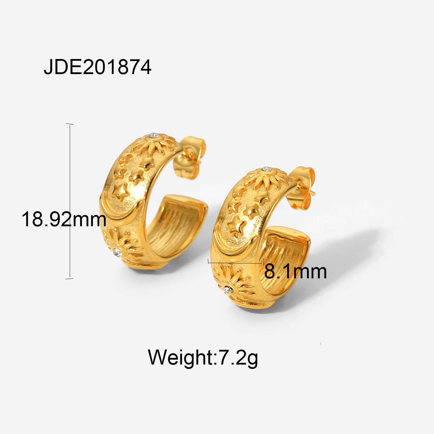 Fashion Geometric Plating Stainless Steel Zircon Gold Plated Earrings display picture 5