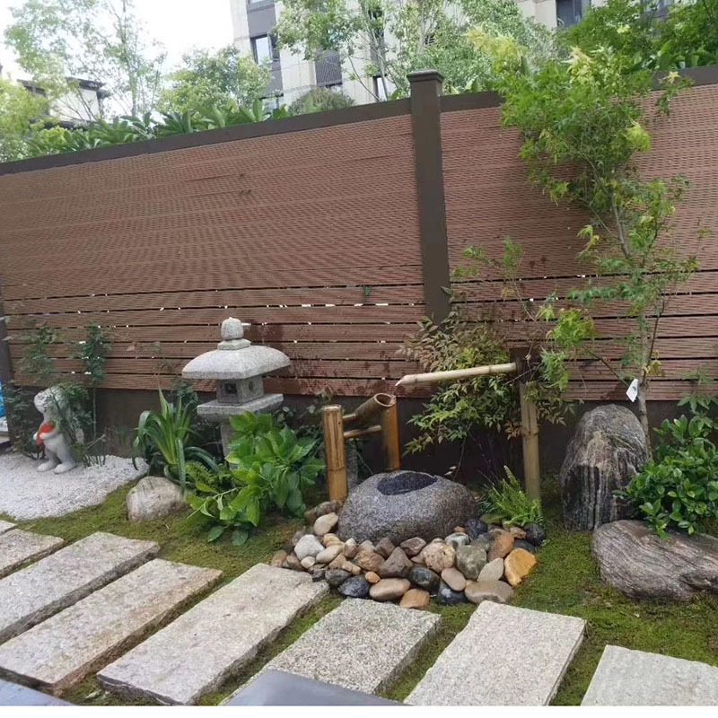 庭院流水石钵日式枯山水石槽自然盆花园小品景观禅意竹子摆件