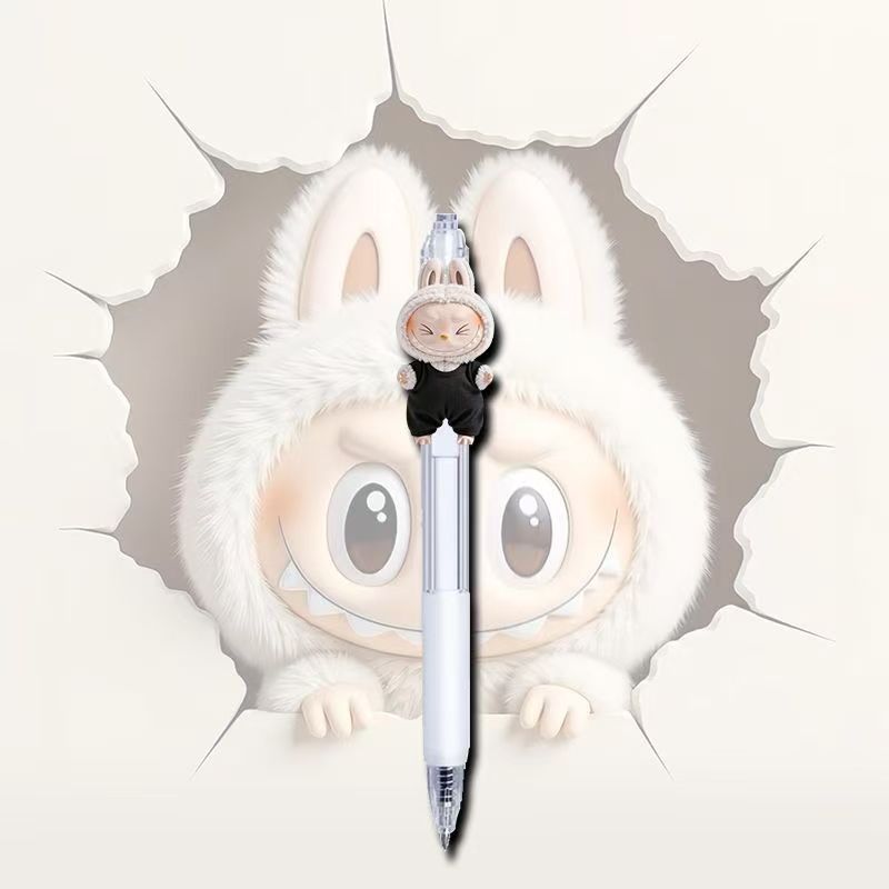 Labubu ラブブ プレスペン 速乾性 0.5mm ゲルペン 学生試験問題に必要な署名黒ペン|undefined