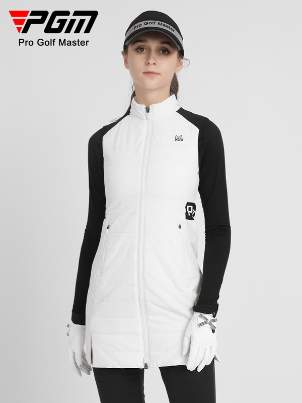 Pgm New Autumn and Winter Golf Women's Mid-Length Vest Warm Women's Quilted Jacket Sportswear