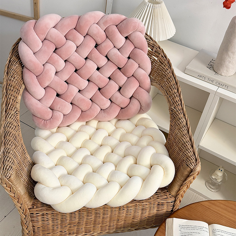 Purely Hand-Woven Spandex Cushion Pillow Living Room Tatami Sofa Decoration Nordic Simple Cushion Dropshipping