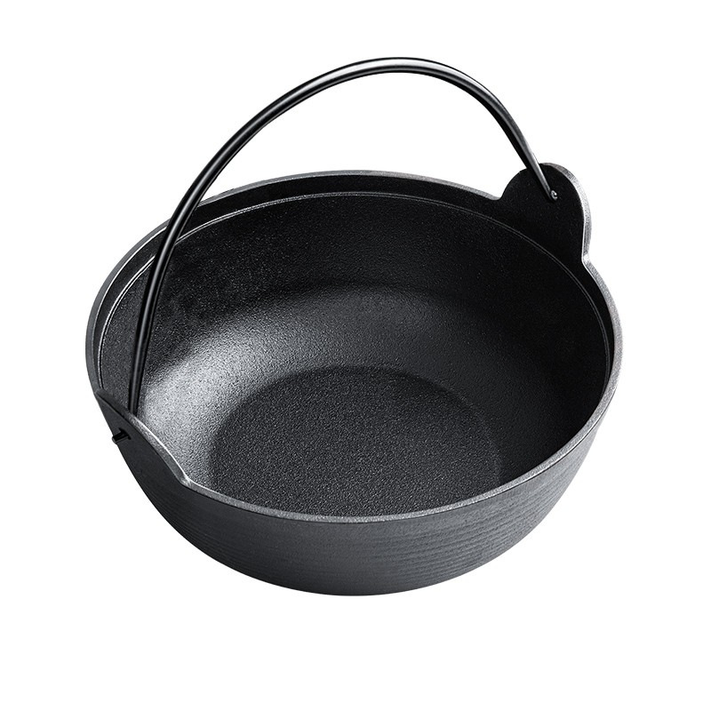 Sushi japonés olla de hierro fundido vieja olla antiadherente gruesa doméstica horno electromagnético de gas general de doble mango olla de cocina