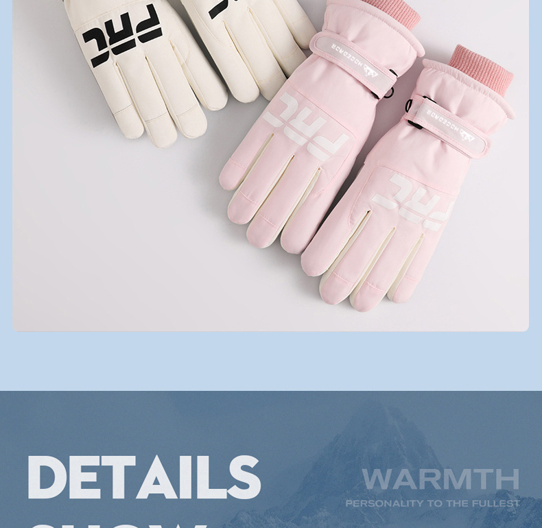 Winter Ski Gloves For Men And Women, Outdoor Riding, Fleece-Lined, Thickened, Windproof, Water-Resistant, Warm, Cold-Proof, Touchscreen, Couple Style_desvips.com