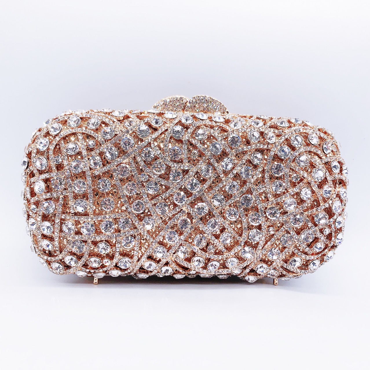 Túi clutch nữ đính đá dạ hội phong cách châu Âu — Màu vàng kim, Màu bạc, Nền vàng kim cương trắng, Cá tính đặt làm chi tiết 1
