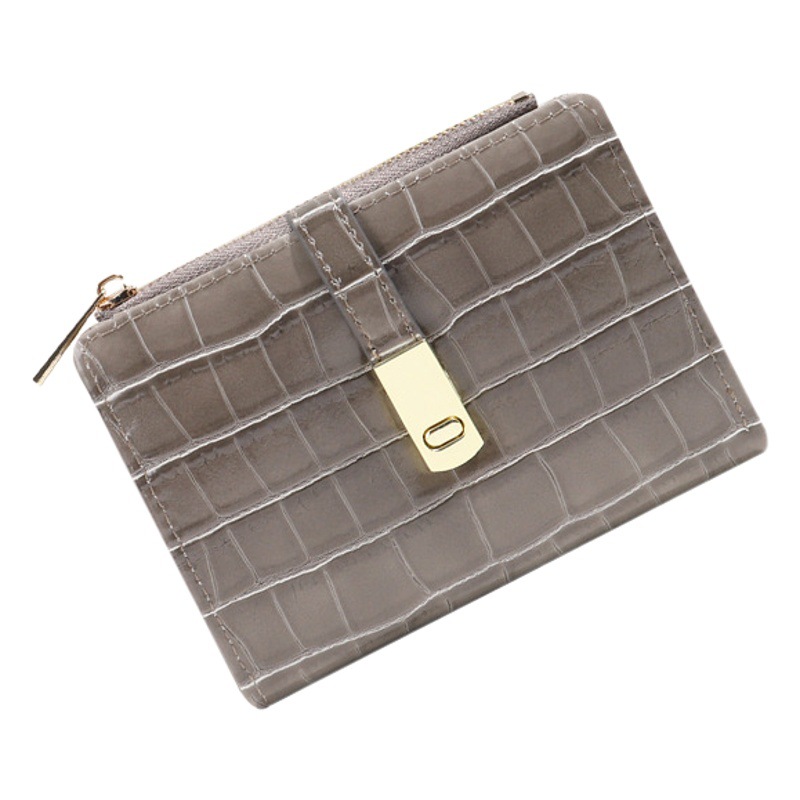 Monedero plegable con diseño de piedras para mujer, moderno y versátil, diseño de color degradado, cartera de verano, estilo corto y sencillo para estudiantes.