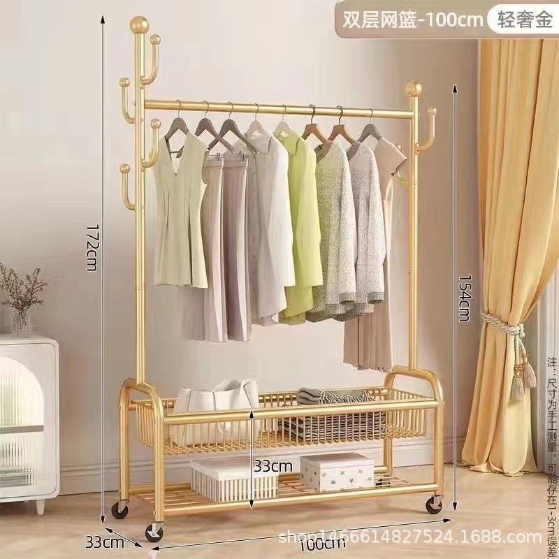 Роскошная золотая двухслойная корзина для хранения длиной 100 см.