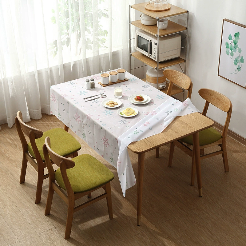 Disposable printed waterproof tablecloth, multi-size 90×137–137×183 cm