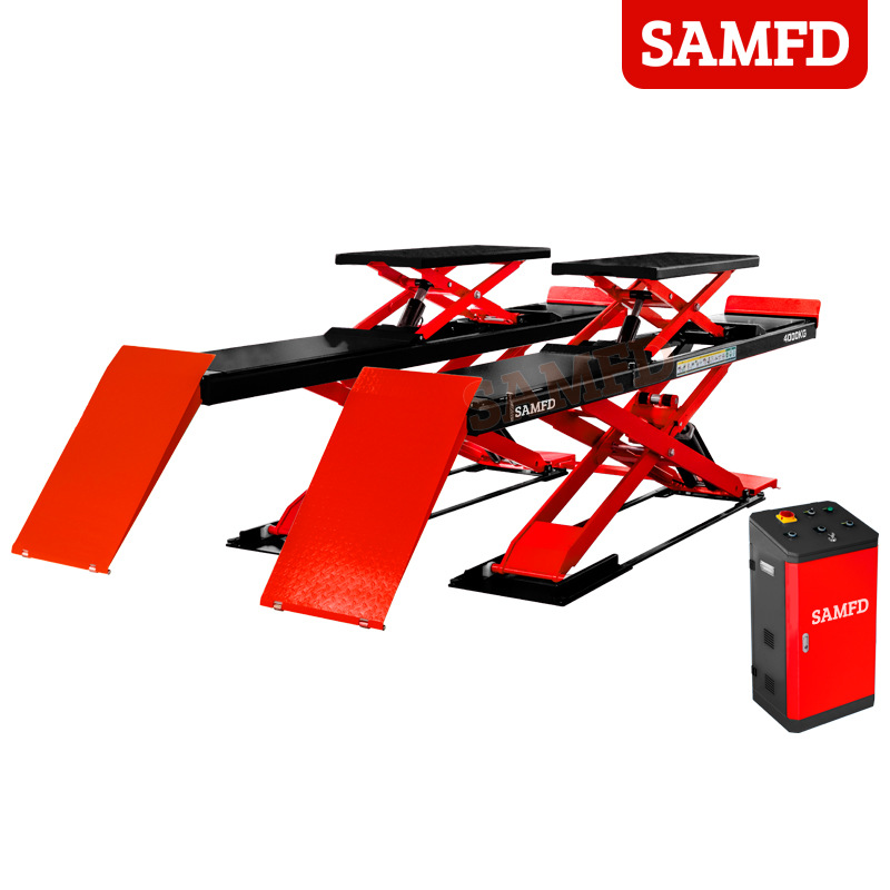 Elevador de Tijera Ultrafino para Automóviles SAMFD, Elevador de 4 Toneladas, Equipo de Alineación de Ruedas 3D para Taller de Reparación